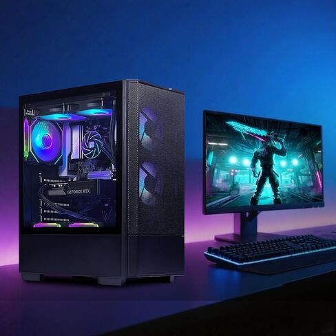 Gaming Desktop PC Core i5-14400F GeForce RTX 5060 8GB DLSS4, 32GB DDR4 RAM,1TB NVMe SSD,ARGB Cooling, Prebuilt Gaming Computer in Saudi Arabia