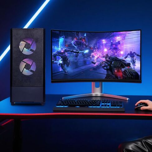 Gaming Desktop PC Core i5-14400F GeForce RTX 5060 8GB DLSS4, 32GB DDR4 RAM,1TB NVMe SSD,ARGB Cooling, Prebuilt Gaming Computer in Saudi Arabia