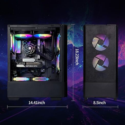 Gaming Desktop PC Core i5-14400F GeForce RTX 5060 8GB DLSS4, 32GB DDR4 RAM,1TB NVMe SSD,ARGB Cooling, Prebuilt Gaming Computer in Saudi Arabia