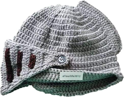 Mens Winter Crochet Knight Skull Slouchy Ski Beanie Removable Face Mask Cap Hat in Saudi Arabia