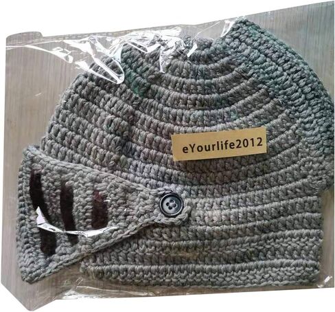 Mens Winter Crochet Knight Skull Slouchy Ski Beanie Removable Face Mask Cap Hat in Saudi Arabia