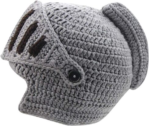 Mens Winter Crochet Knight Skull Slouchy Ski Beanie Removable Face Mask Cap Hat in Saudi Arabia