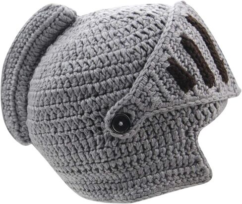 Mens Winter Crochet Knight Skull Slouchy Ski Beanie Removable Face Mask Cap Hat in Saudi Arabia