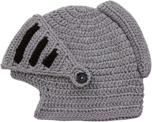 Mens Winter Crochet Knight Skull Slouchy Ski Beanie Removable Face Mask Cap Hat in Saudi Arabia