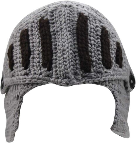 Mens Winter Crochet Knight Skull Slouchy Ski Beanie Removable Face Mask Cap Hat in Saudi Arabia