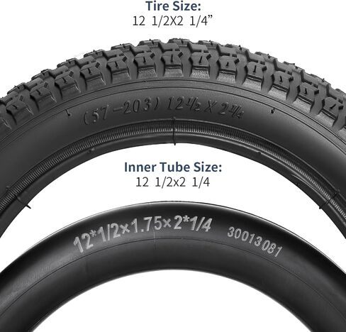 إطارات دراجة YUNSCM 12 1/2 بوصة 12 1/2 × 2 1/4 وأنابيب 12 1/2x2 1/4 CR202 صمام زاوية متوافق مع إطارات وأنابيب دراجة الأطفال 12 1/2x2 1/4 - عبوتان (Y-558) in Saudi Arabia