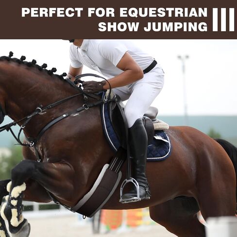 Brown English Girth for Horses Sizes 44-52 Inch Fleece Padded Dressage Horse Girth for English Saddle, Horse Competitions Riding, Double Elastic and Stainless Steel Buckles in Saudi Arabia