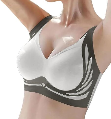Women's Elegant Seamless Push-Up Sports Bra - Fixed Lined Cups for Hiking & Outdoor Activities in Saudi Arabia