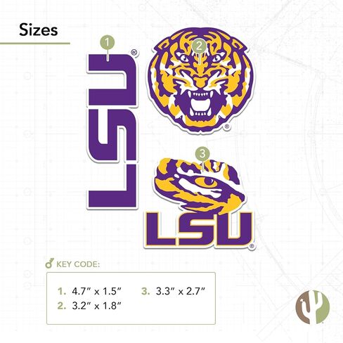 Desert Cactus LSU Sticker Tigers Geaux Louisiana State University Vinyl Decals Laptop Water Bottle Car Scrapbook T5 (Type 5-1) in Saudi Arabia