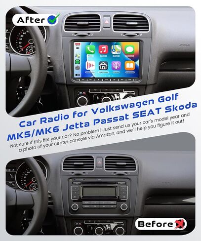 4G+64G Android 13 Double Din Car Stereo for VW Volkswagen SEAT Skoda Jetta Golf Polo Touran Support Wireless Carplay Android Auto, 9 Inch Touchscreen VW Car Radio with GPS, WiFi, Bluetooth, FM, 32 EQ in Kuwait
