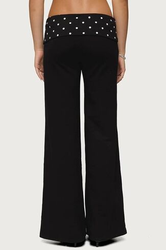 Amiblvowa Y2k Flared Leggings Women Fold Over Low Waist Wed Leg Lounge Pants Cute Yoga Foldover Bell Bottoms Sweatpants in Saudi Arabia