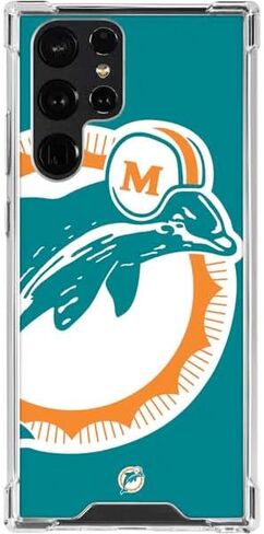 Skinit Clear Phone Case Compatible with Galaxy S24 Ultra - Officially Licensed NFL Miami Dolphins Retro Logo Design in Saudi Arabia