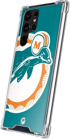 Skinit Clear Phone Case Compatible with Galaxy S24 Ultra - Officially Licensed NFL Miami Dolphins Retro Logo Design in Saudi Arabia
