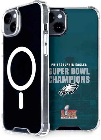 حافظة هاتف Skinit متوافقة مع MagSafe iPhone 15 - تصميم شعار NFL Philadelphia Eagles Retro مرخص رسميًا in Saudi Arabia