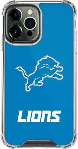 Skinit Clear Phone Case Compatible with iPhone 13 Pro Max - Officially Licensed NFL Detroit Lions Distressed Design in Saudi Arabia