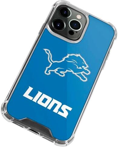 Skinit Clear Phone Case Compatible with iPhone 13 Pro Max - Officially Licensed NFL Detroit Lions Distressed Design in Saudi Arabia