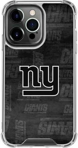 Skinit Clear Phone Case Compatible with iPhone 15 Pro - Officially Licensed NFL New York Giants Black & White Design in Saudi Arabia