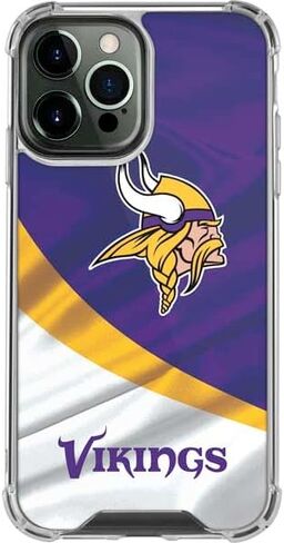 Skinit Clear Phone Case Compatible with iPhone 13 Pro Max - Officially Licensed NFL Minnesota Vikings Design in Saudi Arabia