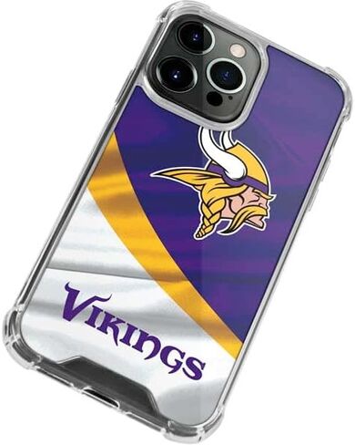 Skinit Clear Phone Case Compatible with iPhone 13 Pro Max - Officially Licensed NFL Minnesota Vikings Design in Saudi Arabia