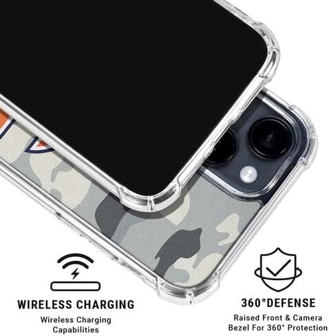 Skinit Clear Phone Case Compatible with iPhone 15 Plus - Officially Licensed NFL Chicago Bears Camo Design in Saudi Arabia