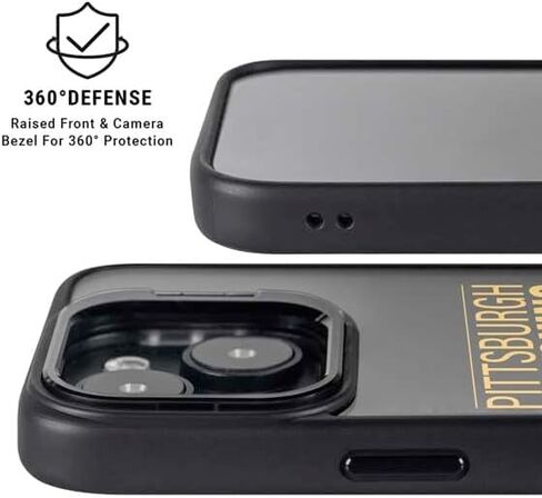 حافظة هاتف Skinit Kickstand متوافقة مع iPhone 15 - تصميم جيرسي NHL Pittsburgh Penguins المرخص رسميًا in Saudi Arabia