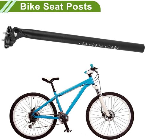 Universal 27.2x400mm Carbon Fiber Pattern Matte Black Bike Seat Posts Lightweight Bike Saddle Post Seat Tube Carbon Fiber 1 Pc in Saudi Arabia