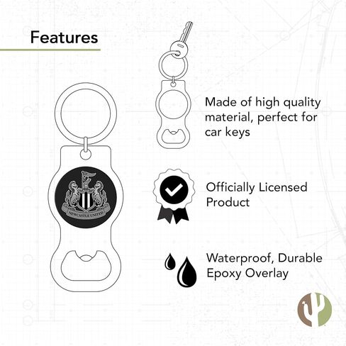 Desert Cactus Newcastle United FC Keychain Bottle Opener NUFC Magpies English Football Club Soccer Car Keys Official Fan Gear (Design A) in Saudi Arabia