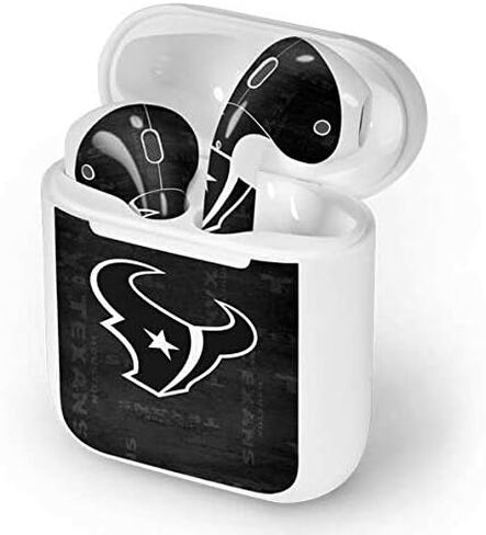 غلاف صوتي من Skinit متوافق مع Apple AirPods - تصميم كلاسيكي مرخص رسميًا من NFL Houston Oilers in Saudi Arabia