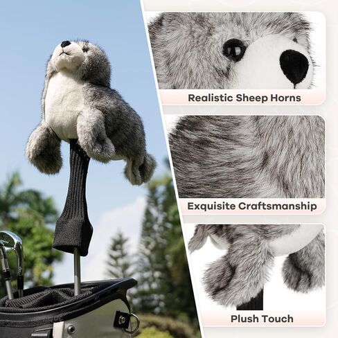 Big Crazy Funny Driver Headcover, Fairway Wood Hybrid Headcover, Golf Head Covers with Long Neck, Animal Plush Golf Club Covers, Golf Club Protector, and Funny Present in Kuwait