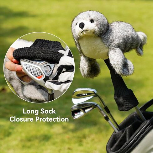 Big Crazy Funny Driver Headcover, Fairway Wood Hybrid Headcover, Golf Head Covers with Long Neck, Animal Plush Golf Club Covers, Golf Club Protector, and Funny Present in Kuwait
