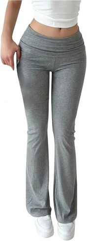 SHENHE Women's Y2k Skinny Pants Low Rise Foldover Stretch Yoga Lounge Pants Streetwear in Saudi Arabia