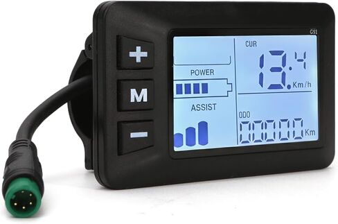 G51 E-Bike Display Controller 5 Pins LCD Color Screen Intelligent Electric Bike Control Panel for 24V 36V 48V System, Wireless Speedometer Odometer Monitor for Scooter Accelerator Waterproof Connector in Saudi Arabia