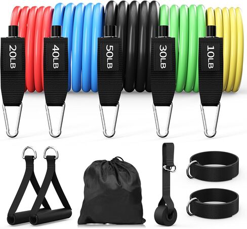 Resistance Bands, Exercise Bands Set for Working Out, Resistance Bands with Handles, Home Gym Workout Bands, Fitness Equipment for Men and Women Strength Training in Saudi Arabia