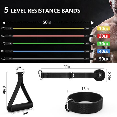 Resistance Bands, Exercise Bands Set for Working Out, Resistance Bands with Handles, Home Gym Workout Bands, Fitness Equipment for Men and Women Strength Training in Saudi Arabia