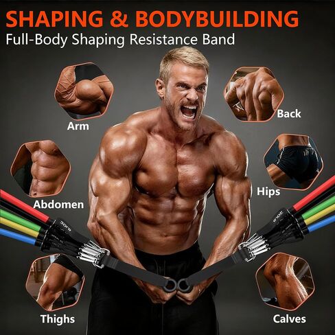 Resistance Bands, Exercise Bands Set for Working Out, Resistance Bands with Handles, Home Gym Workout Bands, Fitness Equipment for Men and Women Strength Training in Saudi Arabia