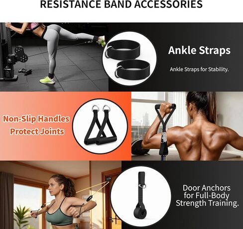 Resistance Bands, Exercise Bands Set for Working Out, Resistance Bands with Handles, Home Gym Workout Bands, Fitness Equipment for Men and Women Strength Training in Saudi Arabia