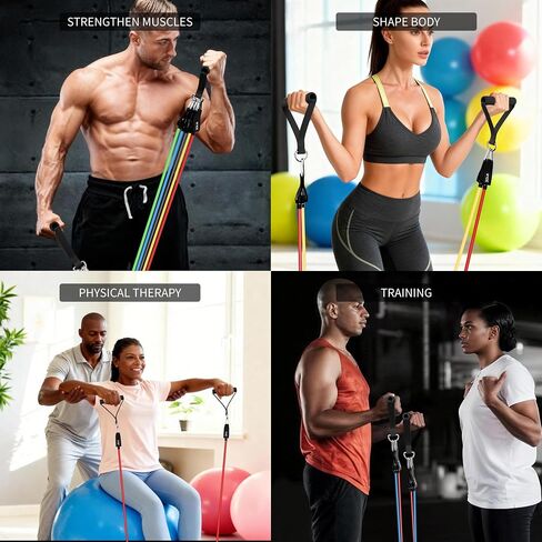 Resistance Bands, Exercise Bands Set for Working Out, Resistance Bands with Handles, Home Gym Workout Bands, Fitness Equipment for Men and Women Strength Training in Saudi Arabia