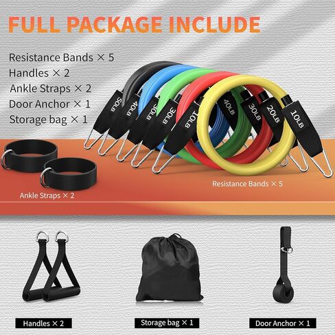 Resistance Bands, Exercise Bands Set for Working Out, Resistance Bands with Handles, Home Gym Workout Bands, Fitness Equipment for Men and Women Strength Training in Saudi Arabia