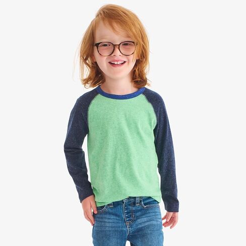 تي شيرت بيسبول بأكمام طويلة منقط من Primary Kids - قميص راجلان من خليط القطن للأولاد والبنات، طبقة ناعمة للاستخدام اليومي in Kuwait