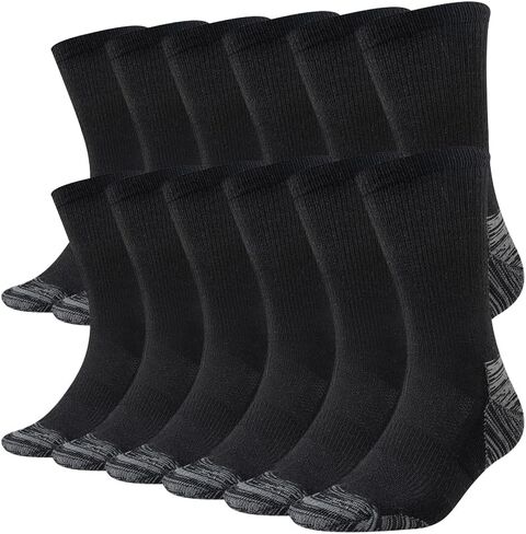 JOYNÉE 6 Pairs Mens Crew Cushion Socks Work Athletic Running Socks Casual Breathable Socks for Men,Sock Size:10-13 in Saudi Arabia