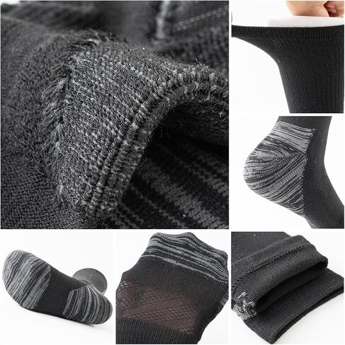 JOYNÉE 6 Pairs Mens Crew Cushion Socks Work Athletic Running Socks Casual Breathable Socks for Men,Sock Size:10-13 in Saudi Arabia