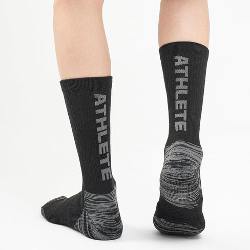JOYNÉE 6 Pairs Mens Crew Cushion Socks Work Athletic Running Socks Casual Breathable Socks for Men,Sock Size:10-13 in Saudi Arabia