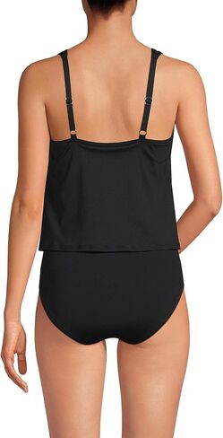 Lands' End Women's Chlorine Resistant V Neck One Piece Fauxkini Swimsuit in Saudi Arabia