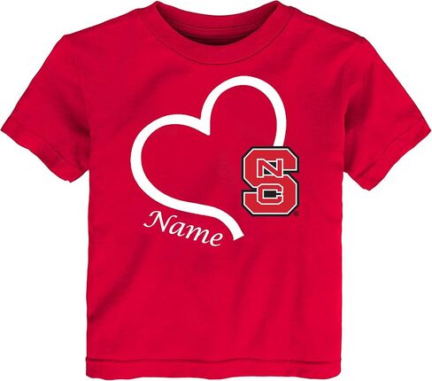 North Carolina State NC State Wolfpack Officially Licensed Personalized Love Heart Baby/Toddler T-Shirt in Saudi Arabia