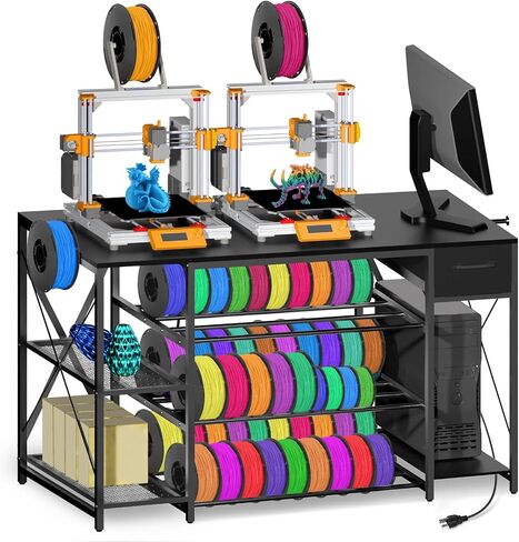 Kids 3D Printer Stand Filament Storage, Toybox 3D Printer for Kids Table Heavy Duty Filament Rack Spool Holder with Wheels, Mini 3D Printer Organizer Stand Storage Accessories in Kuwait