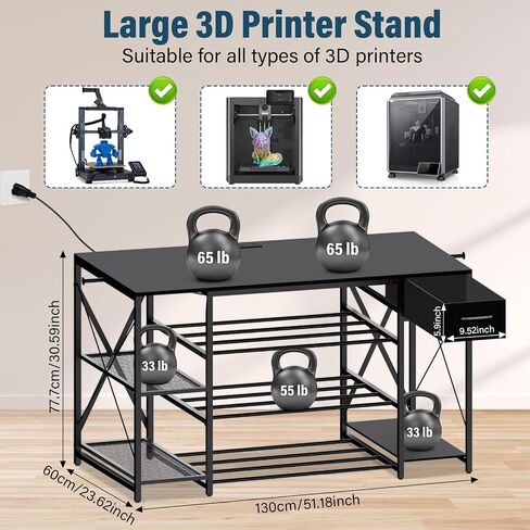 Kids 3D Printer Stand Filament Storage, Toybox 3D Printer for Kids Table Heavy Duty Filament Rack Spool Holder with Wheels, Mini 3D Printer Organizer Stand Storage Accessories in Kuwait