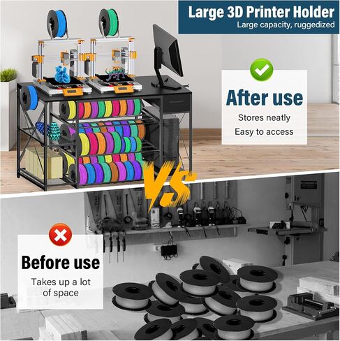 Kids 3D Printer Stand Filament Storage, Toybox 3D Printer for Kids Table Heavy Duty Filament Rack Spool Holder with Wheels, Mini 3D Printer Organizer Stand Storage Accessories in Kuwait