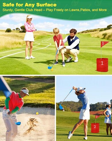 مجموعة نوادي ألعاب الجولف في الفناء الخلفي مقاس 91.44 سم من HOTWIND مع رؤوس كبيرة الحجم وعمود كربون خفيف الوزن للبالغين الذين يلعبون لعبة ساحة الجولف في الهواء الطلق في ساحات الحدائق العشبية مع 6 كرات تدريب وحقيبة تخزين واحدة in Kuwait