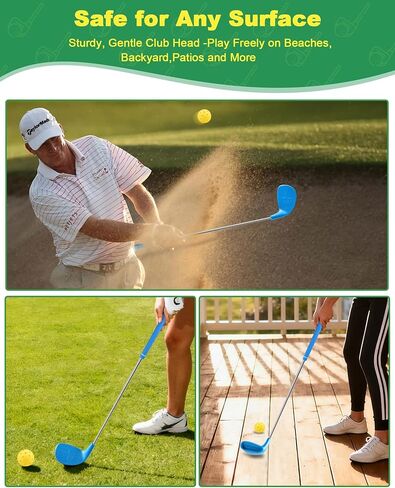 مجموعة نوادي ألعاب الجولف في الفناء الخلفي مقاس 91.44 سم من HOTWIND مع رؤوس كبيرة الحجم وعمود كربون خفيف الوزن للبالغين الذين يلعبون لعبة ساحة الجولف في الهواء الطلق في ساحات الحدائق العشبية مع 6 كرات تدريب وحقيبة تخزين واحدة in Kuwait
