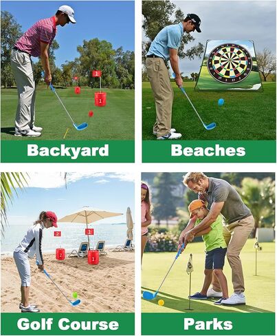 مجموعة نوادي ألعاب الجولف في الفناء الخلفي مقاس 91.44 سم من HOTWIND مع رؤوس كبيرة الحجم وعمود كربون خفيف الوزن للبالغين الذين يلعبون لعبة ساحة الجولف في الهواء الطلق في ساحات الحدائق العشبية مع 6 كرات تدريب وحقيبة تخزين واحدة in Kuwait